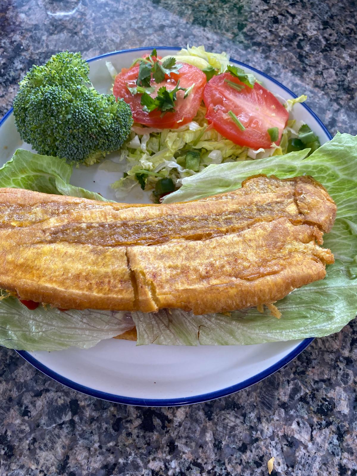 Jibarito — Dominican plantain sandwich